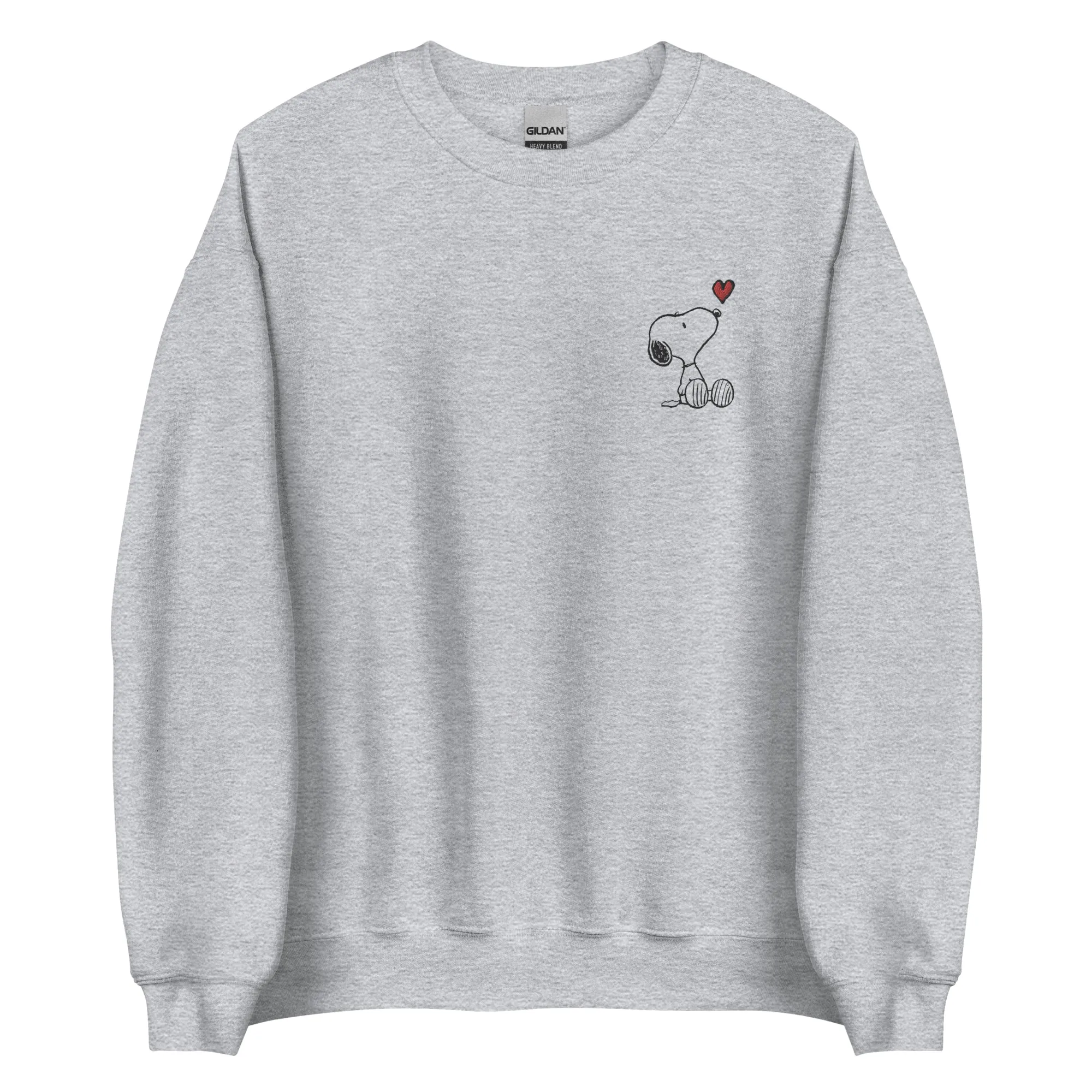 Snoopy Heart Embroidered Adult Crewneck