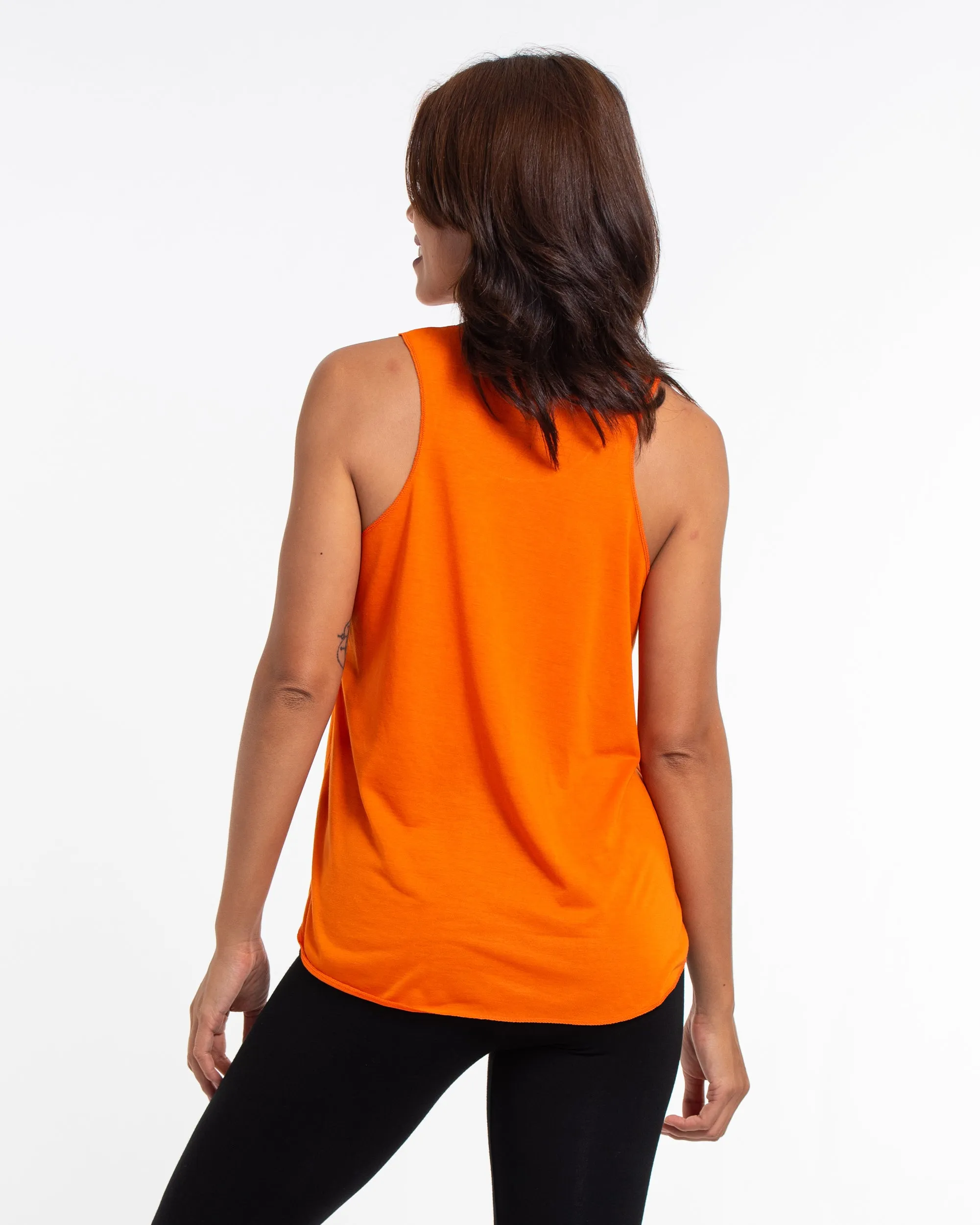 Super Soft Cotton Womens Tree Tank Top in Orange