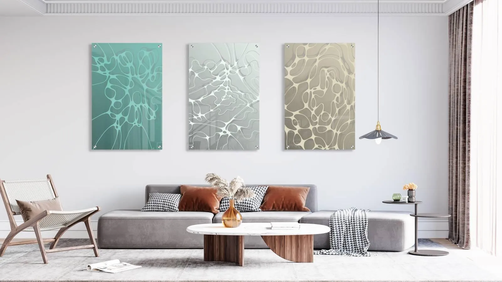 Web Pattern Set of 3 Prints Modern Wall Art Modern Artwork