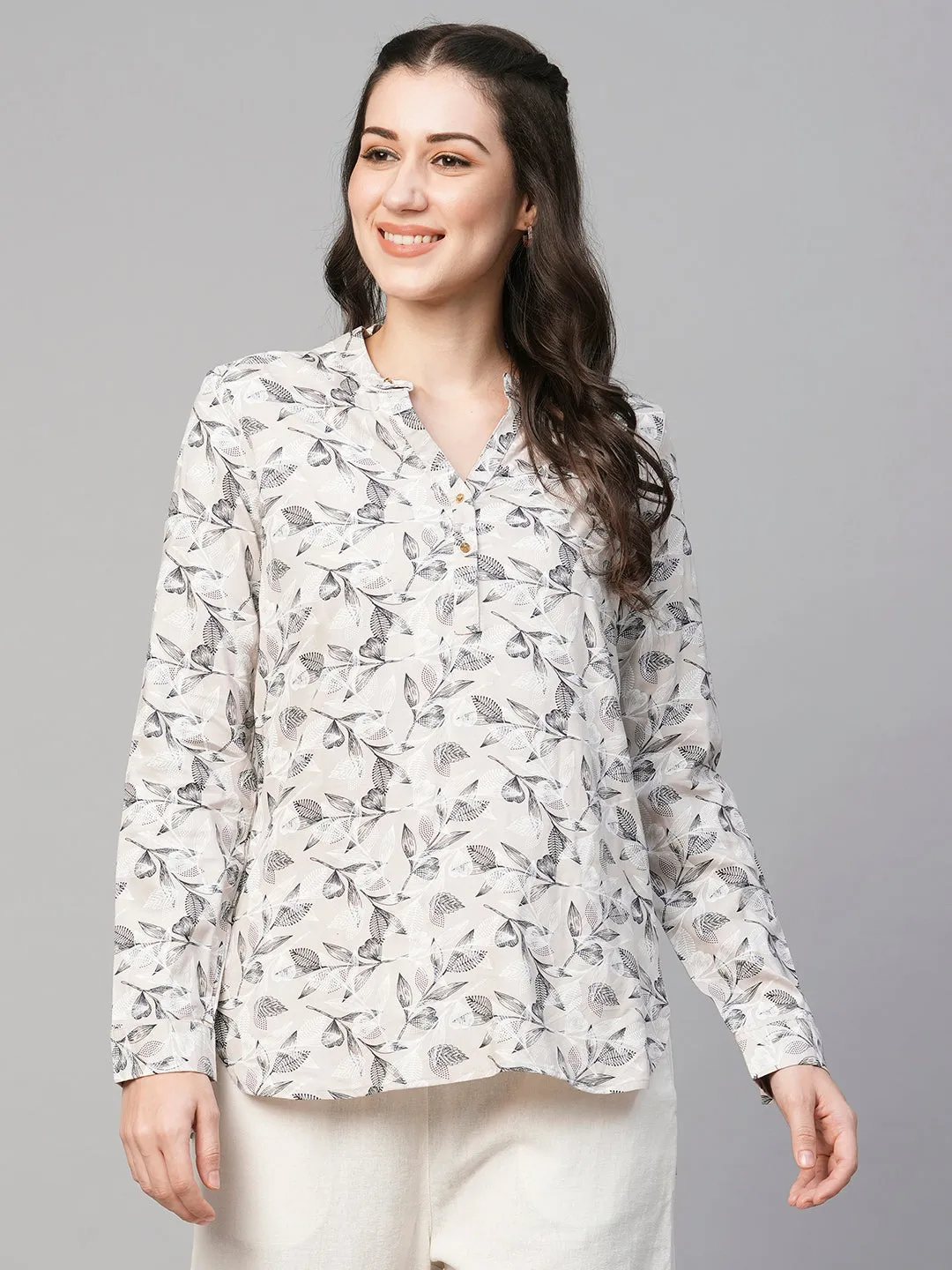 Women's Beige Viscose Regular Fit Blouse