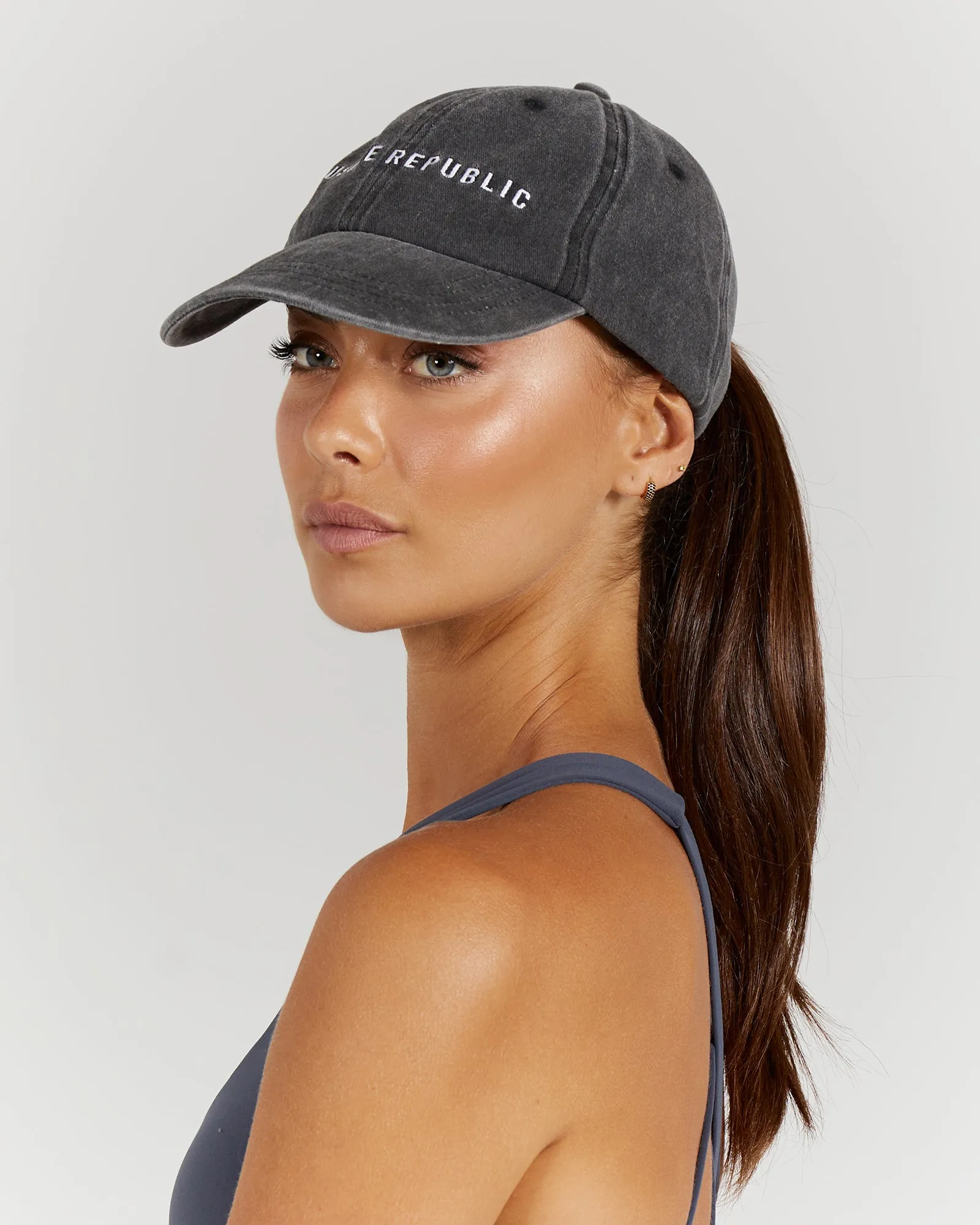 WOMENS DAD CAP - BLACK WASHED