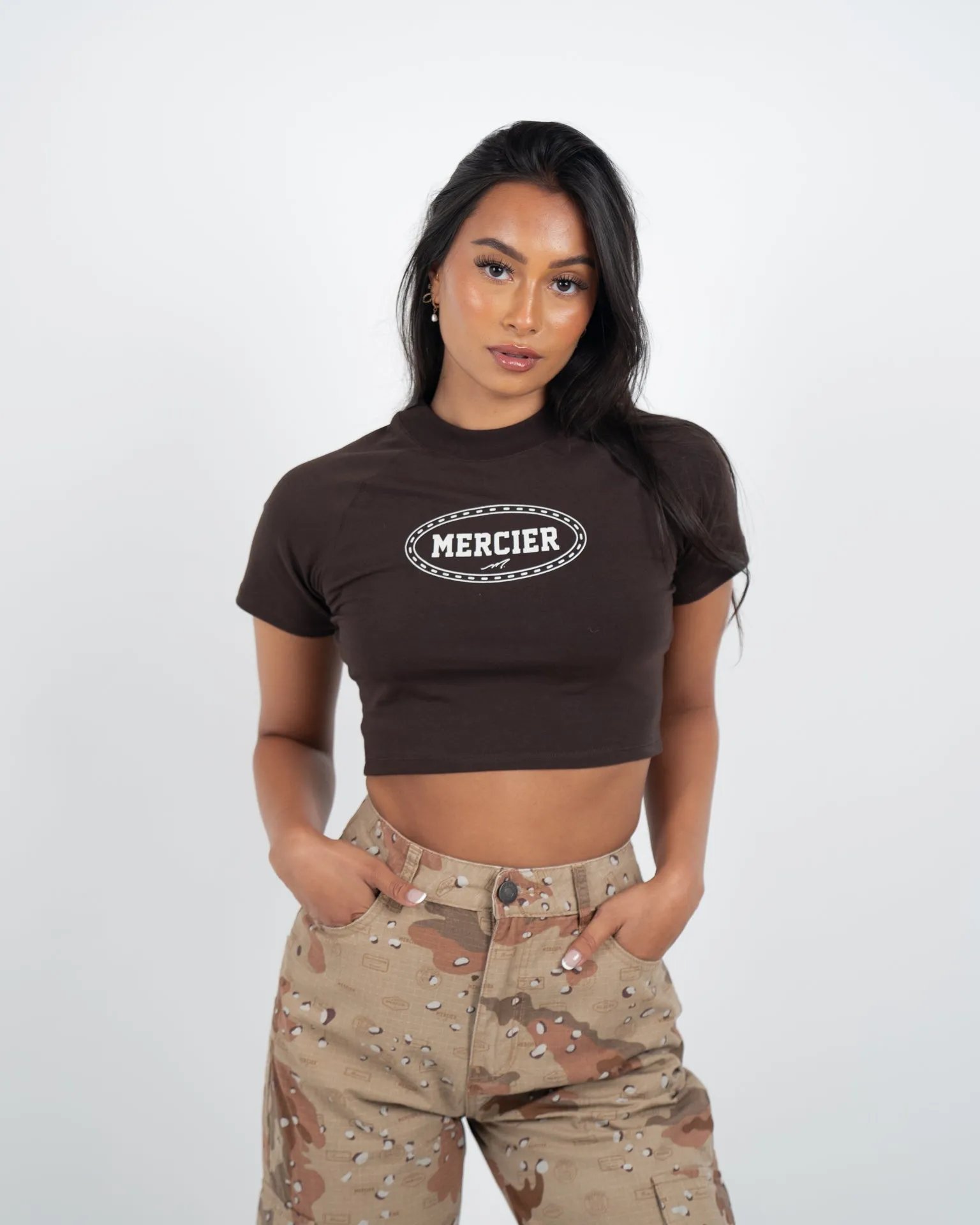 Womens Mercier Chocolate Maison Crop T-Shirt