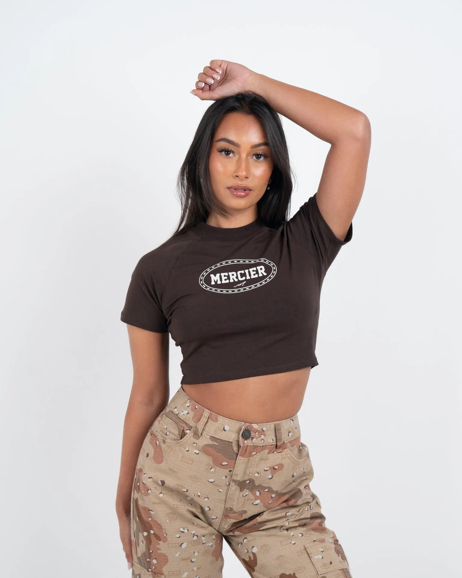 Womens Mercier Chocolate Maison Crop T-Shirt