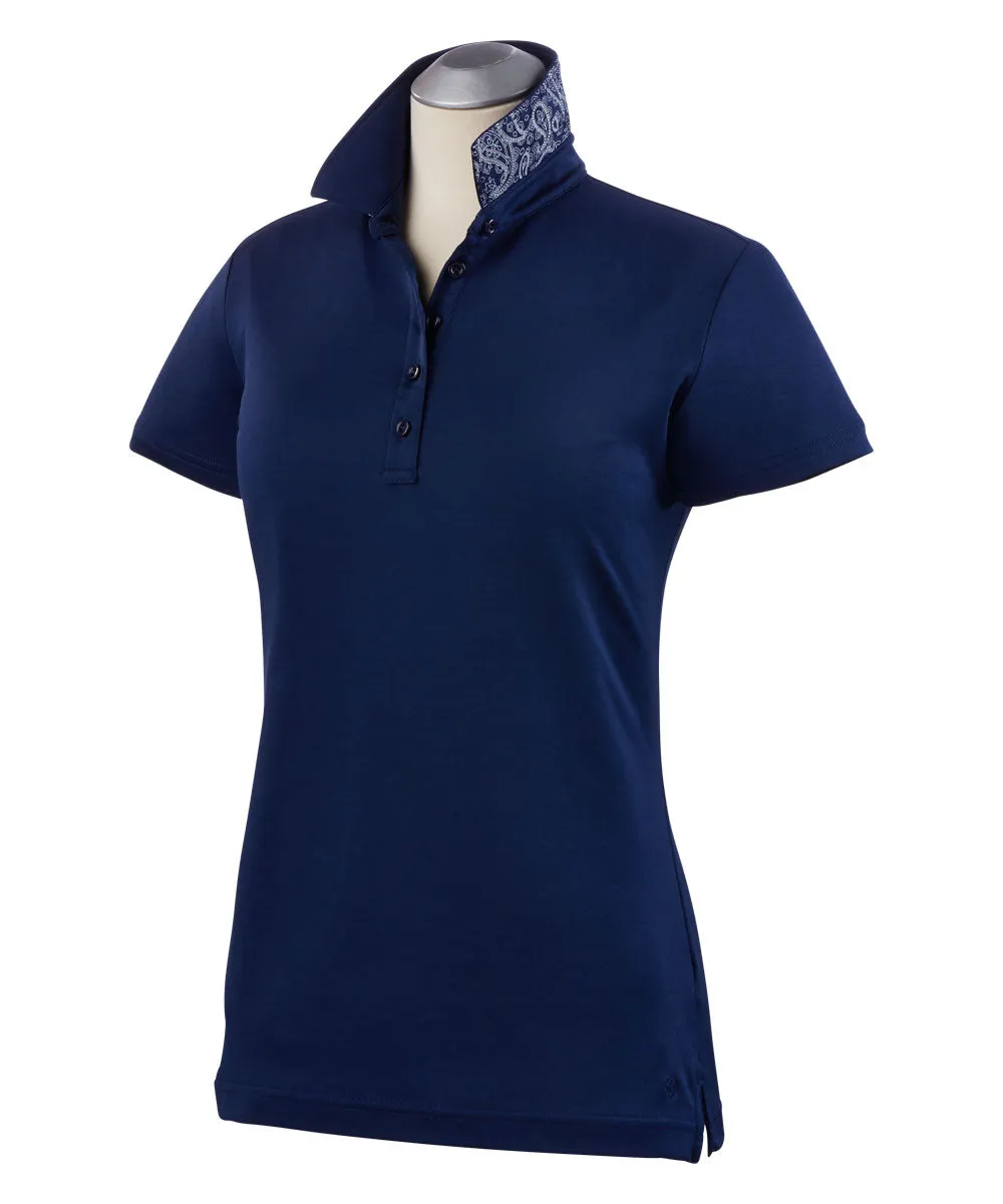 Women's Solid Supreme Cotton Short Sleeve Polo Shirt