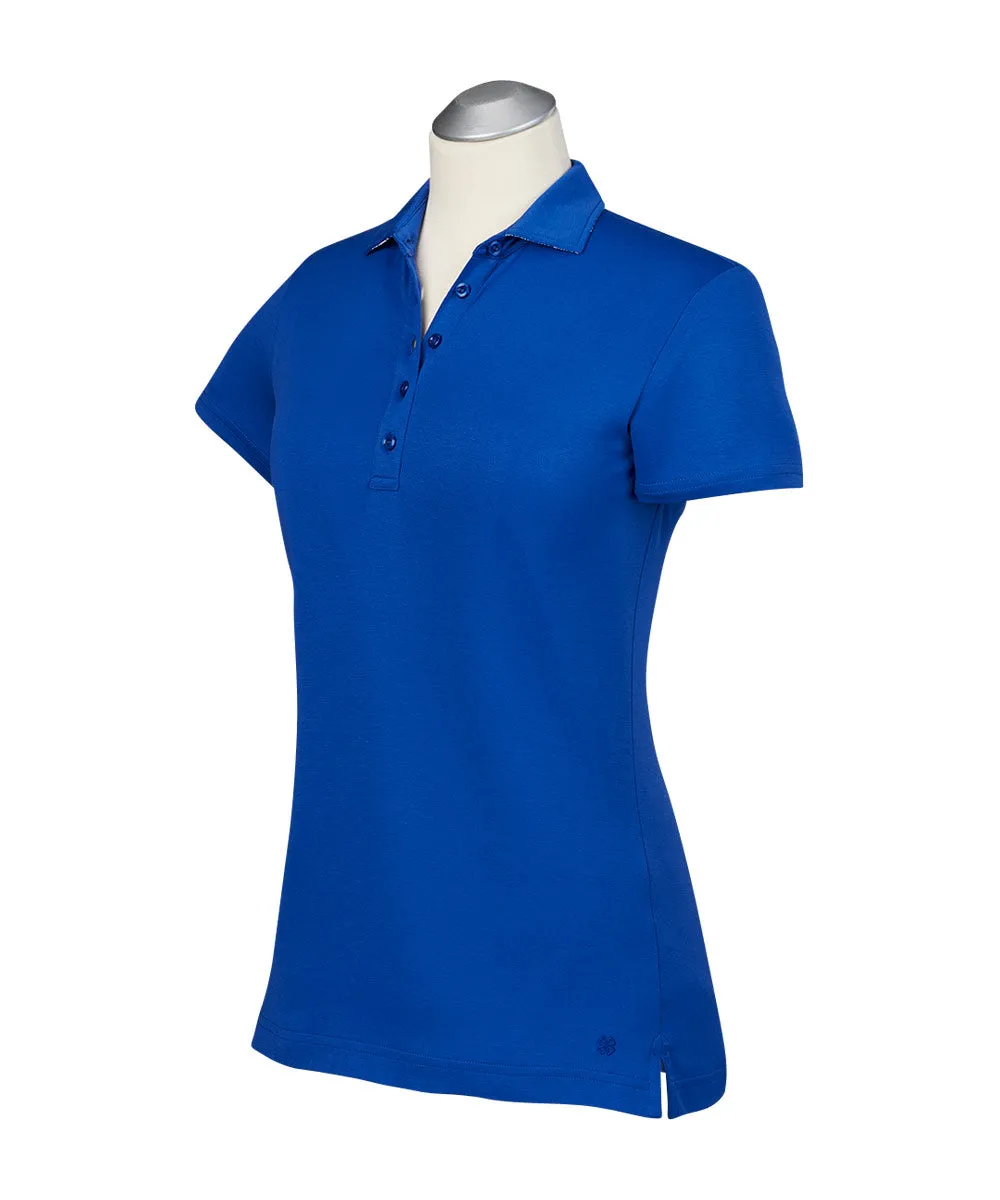 Women's Solid Supreme Cotton Short Sleeve Polo Shirt