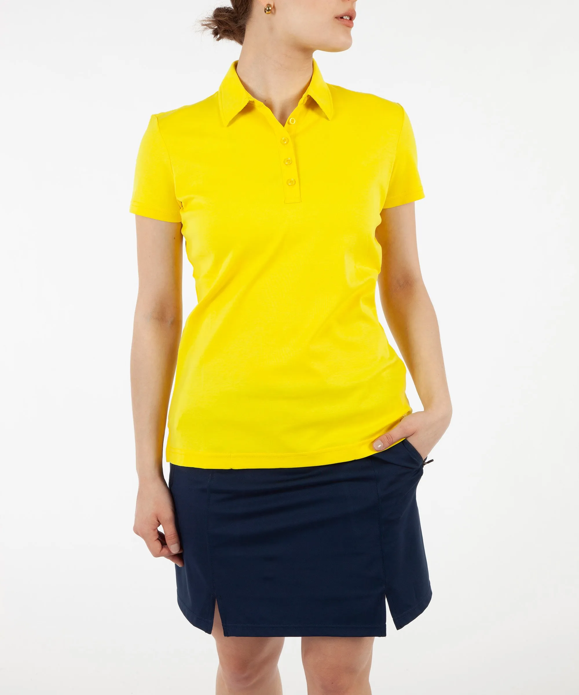 Women's Solid Supreme Cotton Short Sleeve Polo Shirt