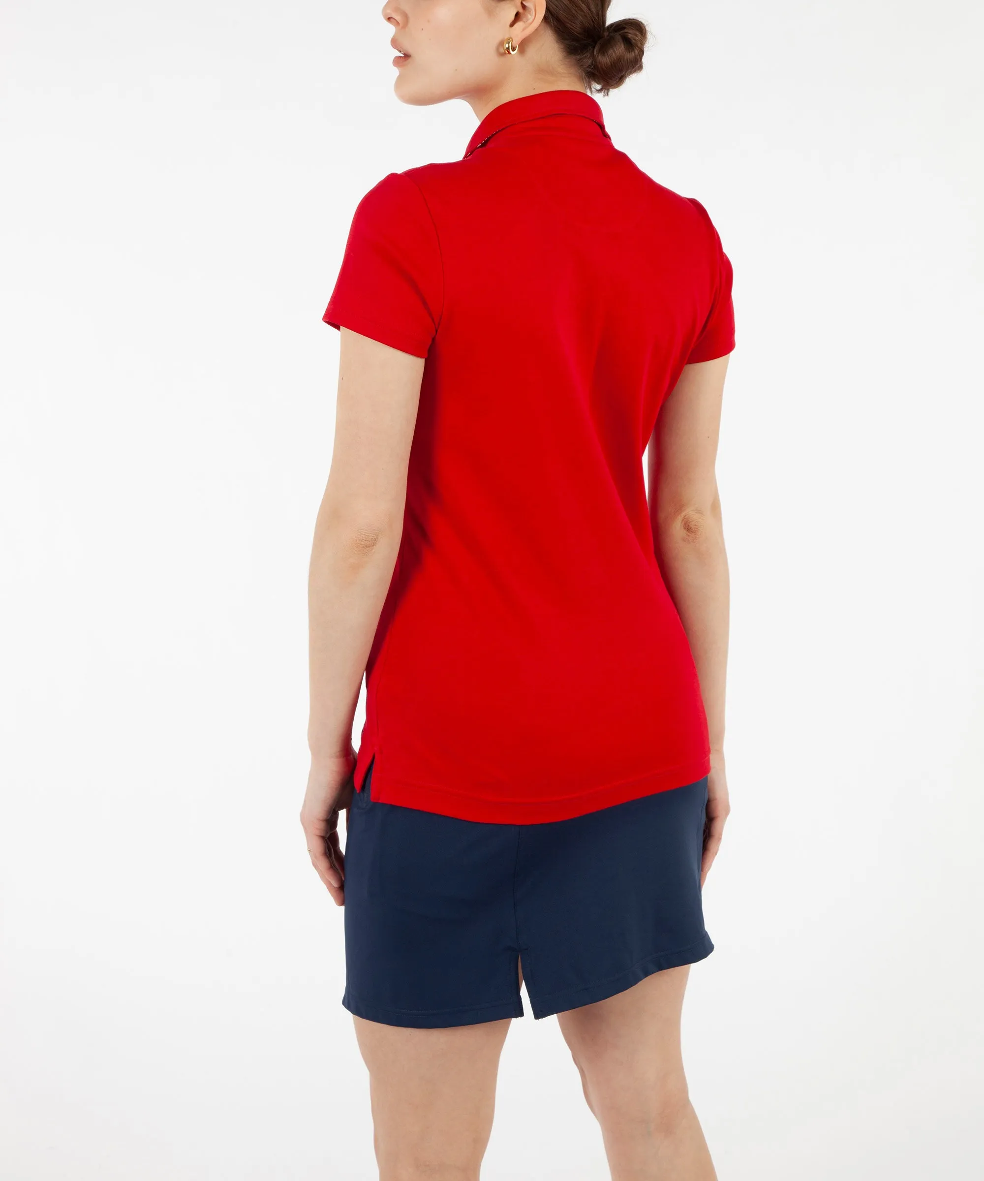 Women's Solid Supreme Cotton Short Sleeve Polo Shirt