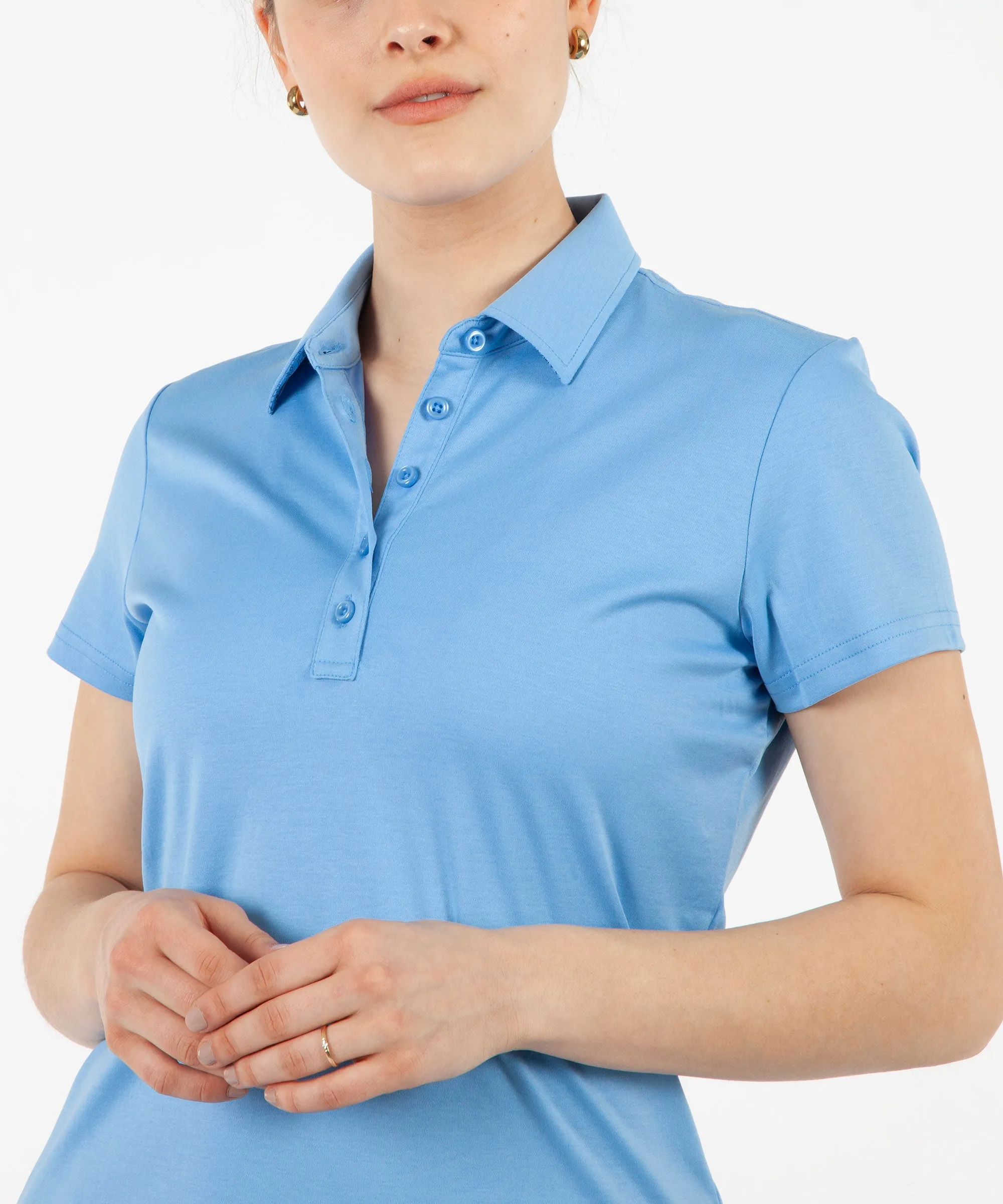 Women's Solid Supreme Cotton Short Sleeve Polo Shirt