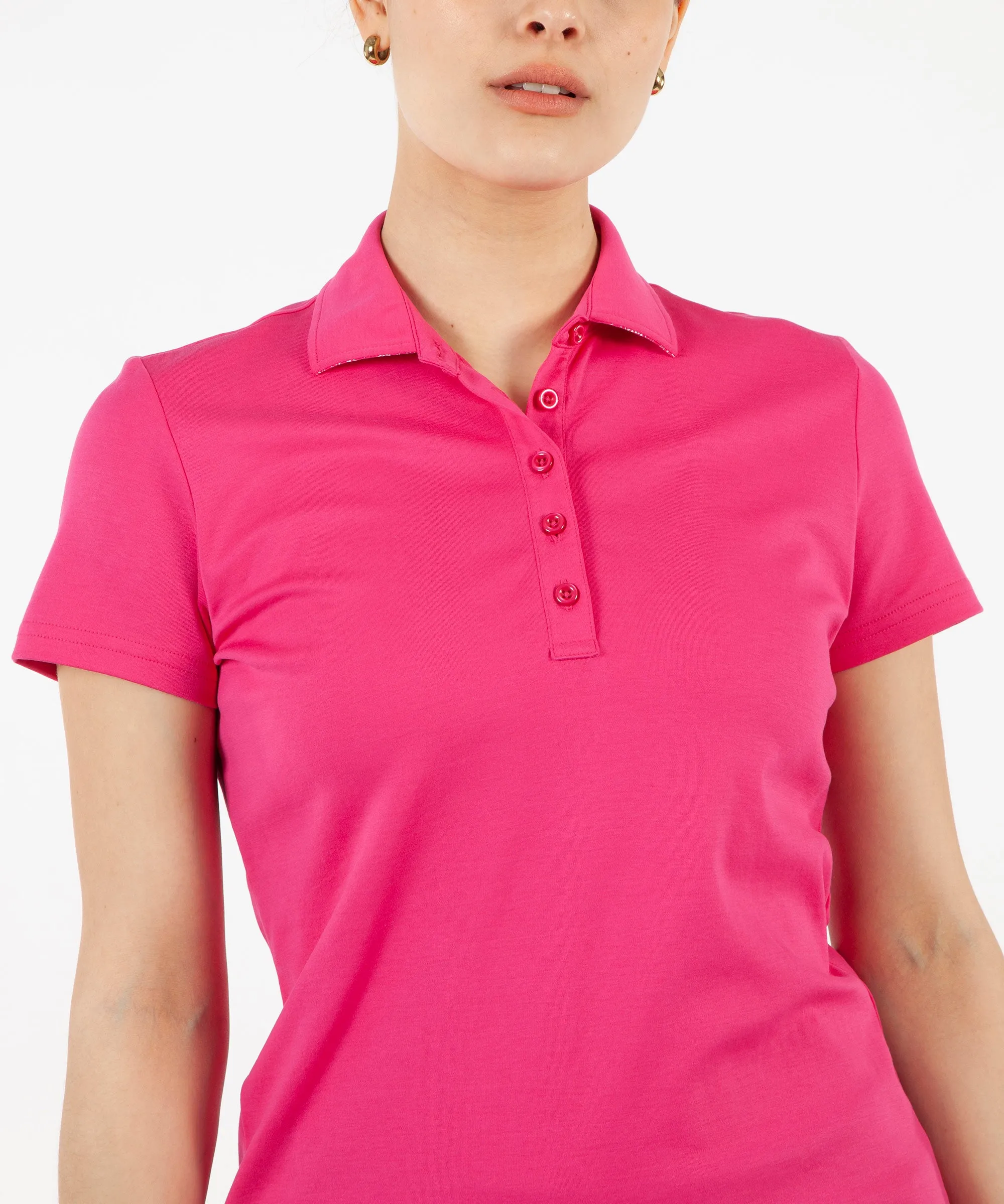 Women's Solid Supreme Cotton Short Sleeve Polo Shirt