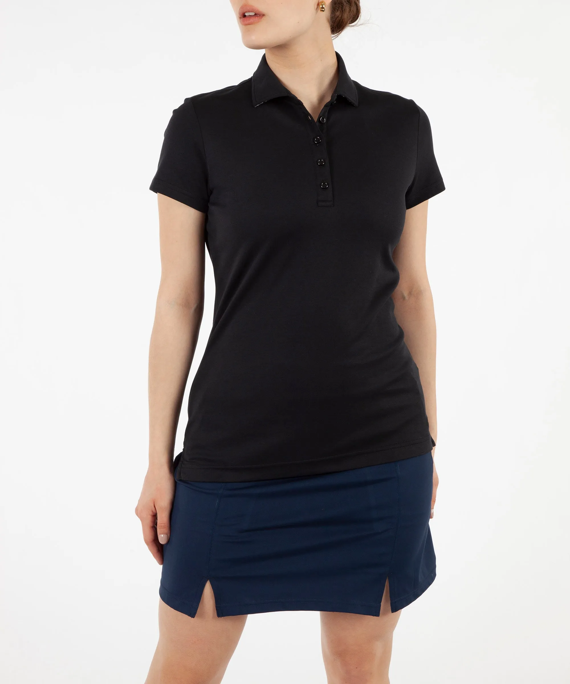 Women's Solid Supreme Cotton Short Sleeve Polo Shirt