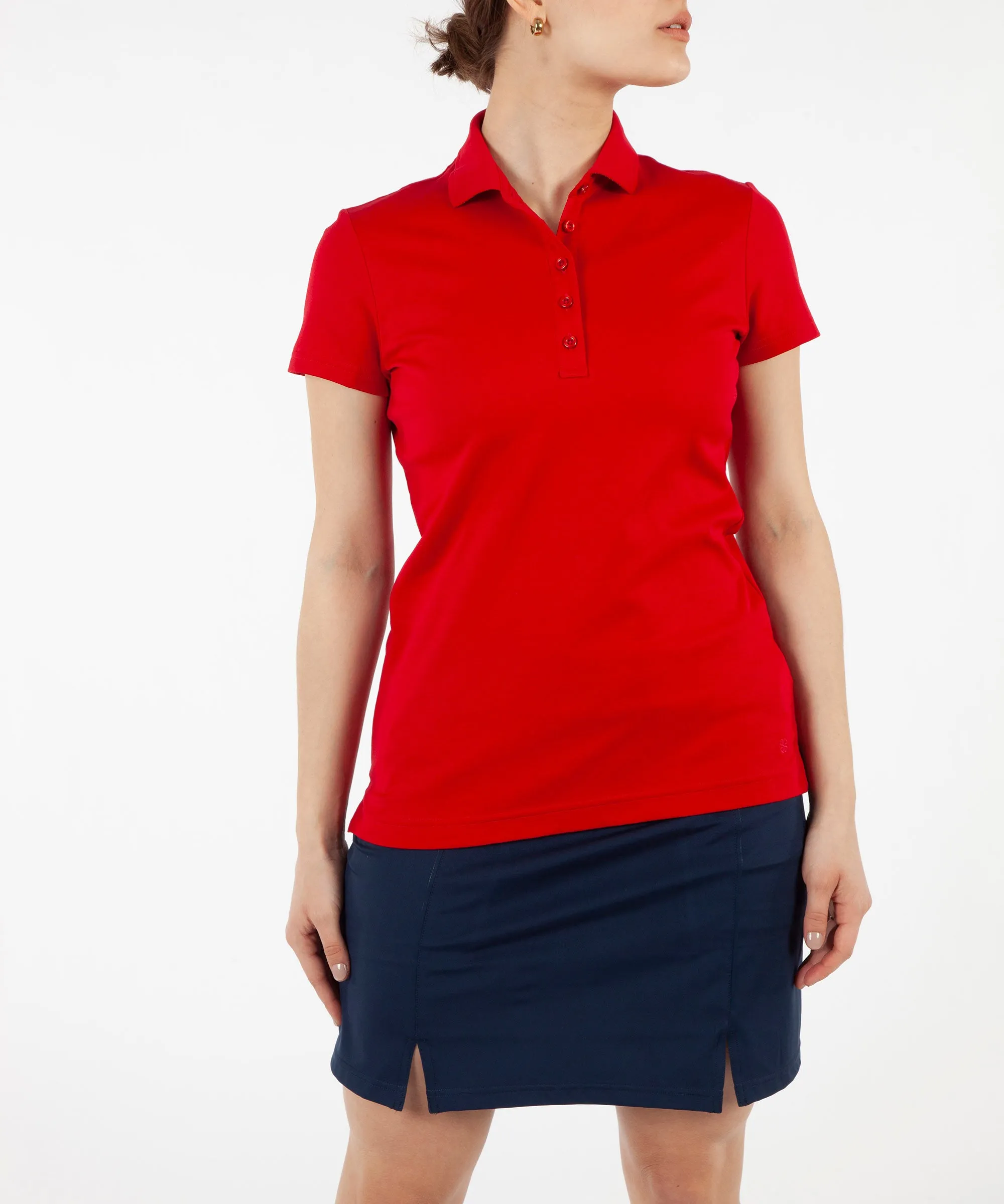 Women's Solid Supreme Cotton Short Sleeve Polo Shirt