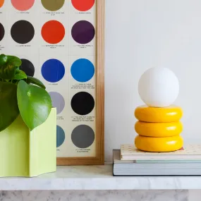 Yolk yellow tube cordless table lamp