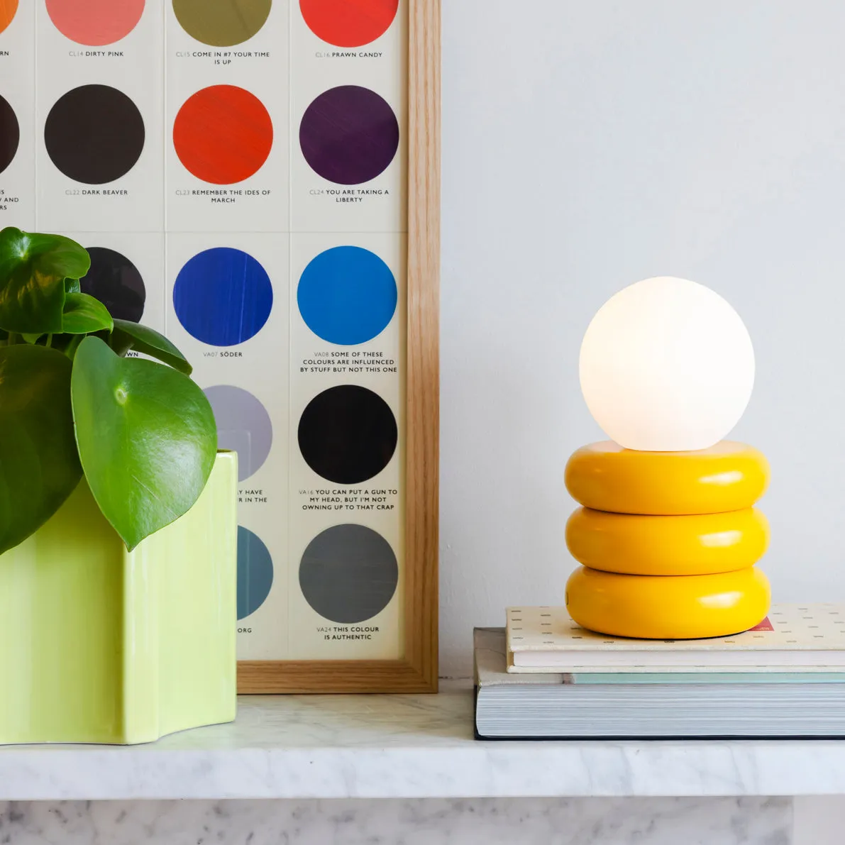 Yolk yellow tube cordless table lamp